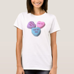 Camiseta Corazón divertido del caramelo de la tarjeta del