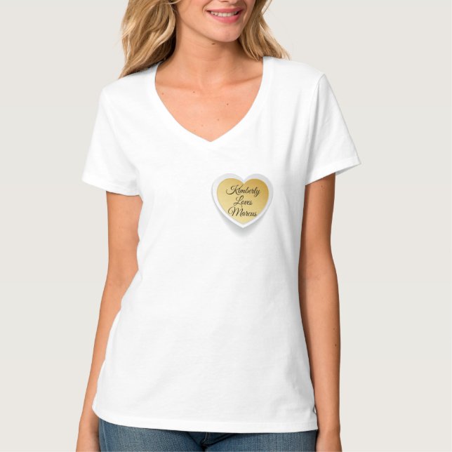 Camiseta Corazón dorado flotante (Anverso)