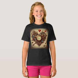 Camiseta Corazón/el día de San Valentín de Steampunk