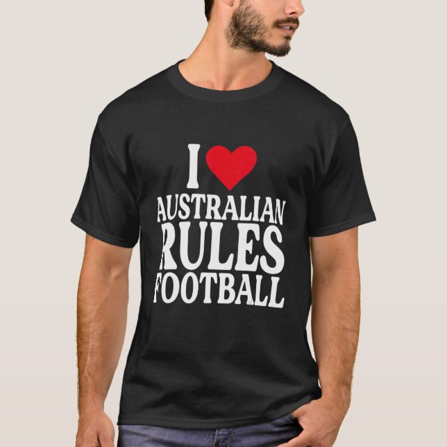 Camiseta Corazón el fútbol australiano me encanta el gobier (Anverso)