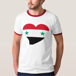 Camiseta Corazón elegante con la bandera de Siria
