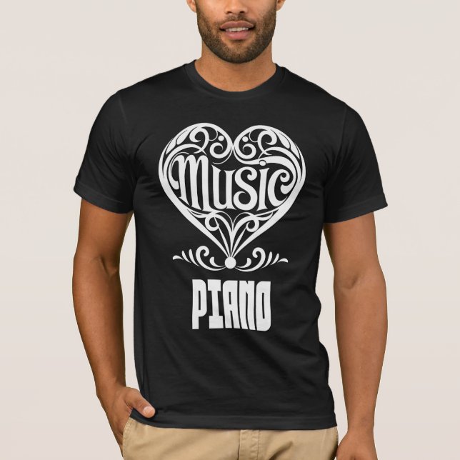 Camiseta Corazón elegante desplazado para los amantes del p (Anverso)