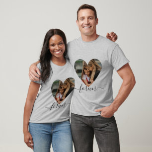 Camiseta Corazón elegante para siempre amor, foto Personali