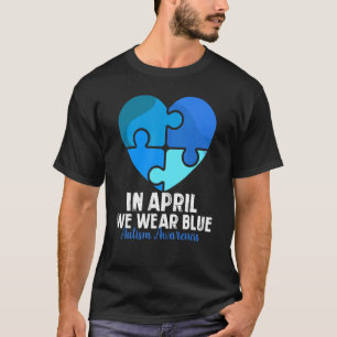Camiseta Corazón En abril llevamos azul Mes de la Concienci