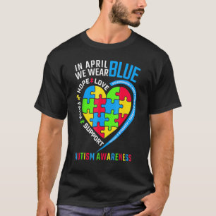 Camiseta Corazón En Abril Nosotros Vestimos Azul Amor Esper