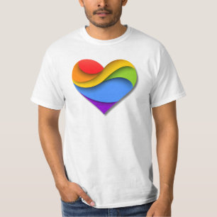 Camiseta Corazón en forma de SlipperyJoe con capas de arcoí