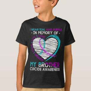 Camiseta Corazón En Memoria De Mi Hermano Concienciación Su
