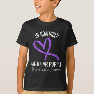 Camiseta Corazón En Noviembre Usamos Cáncer Púrpura Pancreá