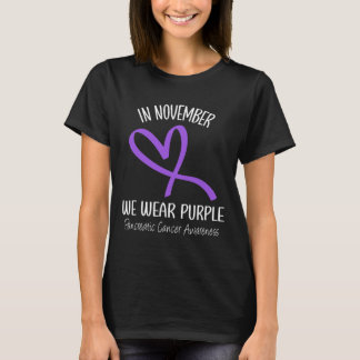 Camiseta Corazón En Noviembre Usamos Cáncer Púrpura Pancreá