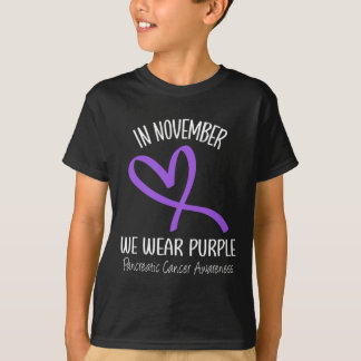 Camiseta Corazón En Noviembre Usamos Cáncer Púrpura Pancreá