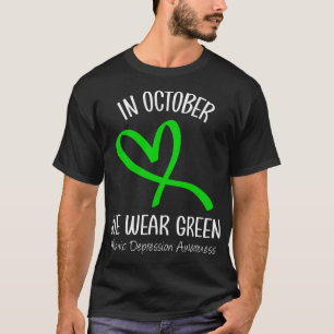 Camiseta Corazón En Octubre Usamos La Depresión Del Mano Ve