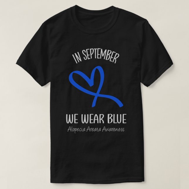 Camiseta Corazón En Septiembre Usamos Alopecia Azul (Diseño del anverso)