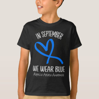 Camiseta Corazón En Septiembre Usamos Alopecia Azul Areata