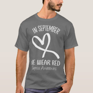 Camiseta Corazón En Septiembre Usamos Red Sepsis Awareness 