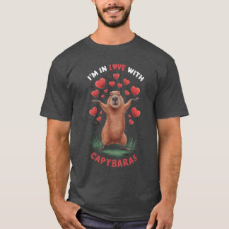 Camiseta Corazón enamorado del capybara divertido