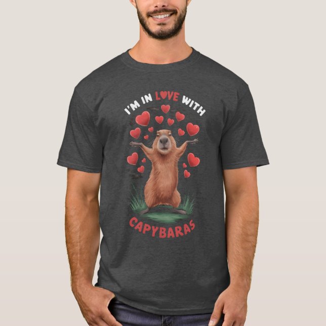Camiseta Corazón enamorado del capybara divertido (Anverso)