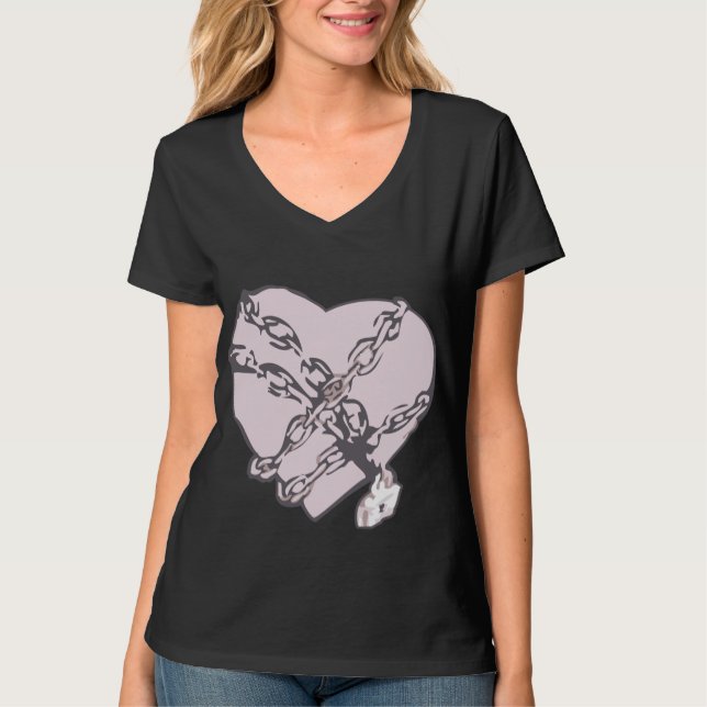Camiseta Corazón encadenado (mujeres) (Anverso)