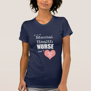Camiseta ¡Corazón Enfermera-Rosado/amor de la salud mental