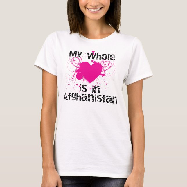 Camiseta Corazón entero (Afganistán, rosa) (Anverso)