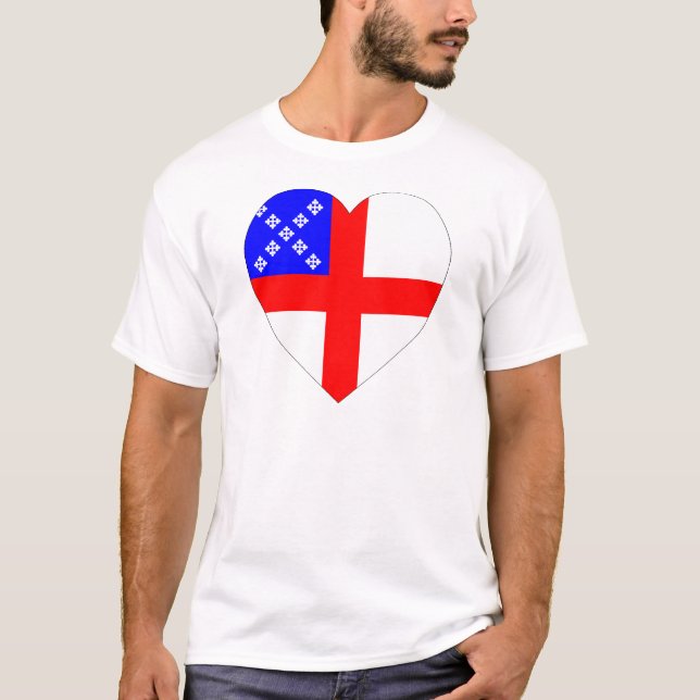 Camiseta Corazón episcopal de la bandera (Anverso)