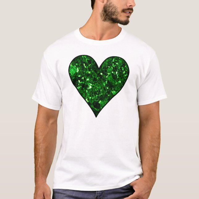 Camiseta Corazón esmeralda del Día de San Patricio (Anverso)