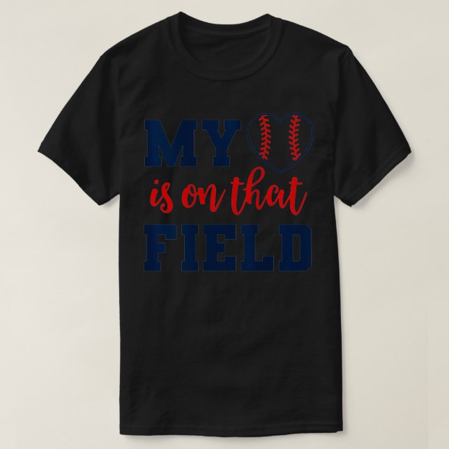 Camiseta Corazón femenino en el béisbol de campo para las m (Diseño del anverso)