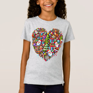 Camiseta "Corazón festivo: Tee mágico Navidades"