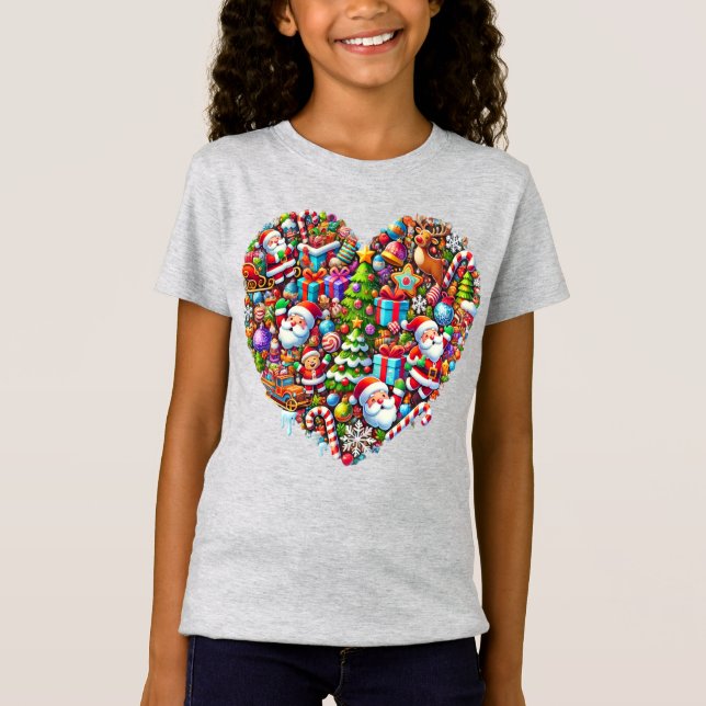 Camiseta "Corazón festivo: Tee mágico Navidades" (Anverso)