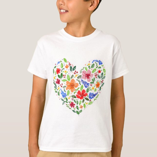Camiseta Corazón floral (Anverso)