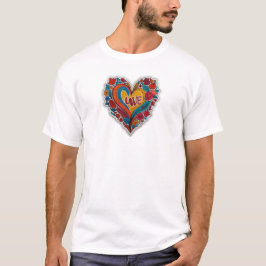 Camiseta Corazón Floral Colorido Amor | Diseño Romántico