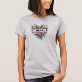 Camiseta Corazón floral retro MAMA