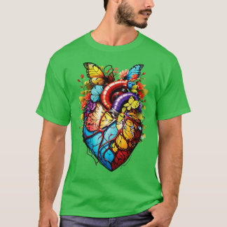 Camiseta corazón florido