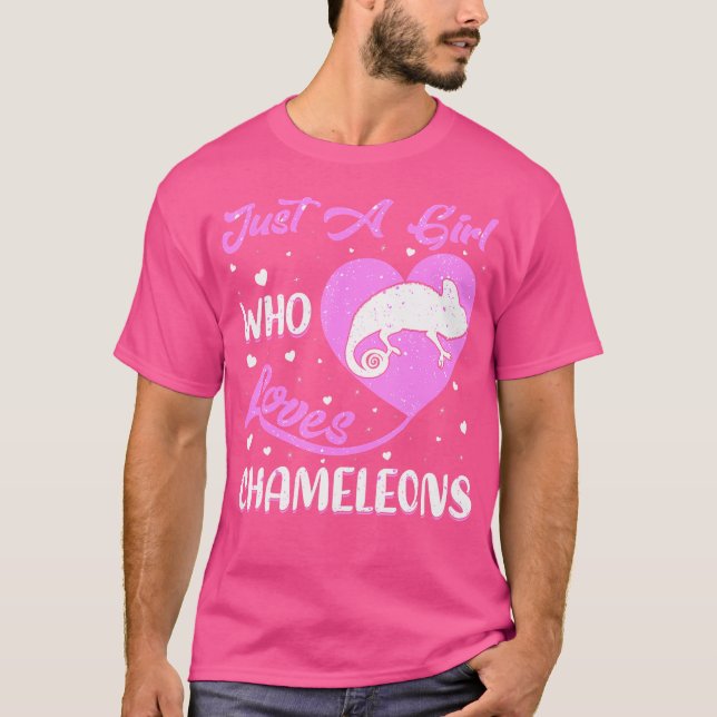 Camiseta Corazón Forma Chameleon Sólo Un Chica Que Ama Cham (Anverso)