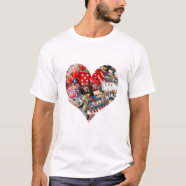 Camiseta Corazón - Forma de carta de juego de Las Vegas