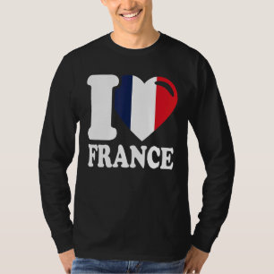 Camiseta Corazón Francia Hermosa bandera de Francia que amo