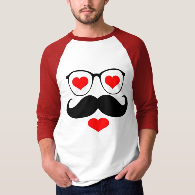 Camiseta Corazón Funny Mustache (Anverso)