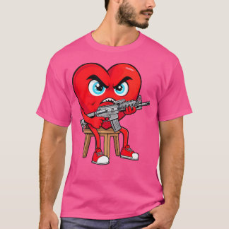 Camiseta Corazón furioso anti Valentine Gun feliz Valenitne