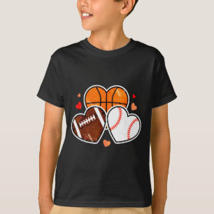 Camiseta Corazón Fútbol Baloncesto Fútbol Americano San Val