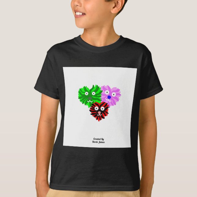 Camiseta Corazón Fuzzies Boys Black Basic T Shirt (Anverso)