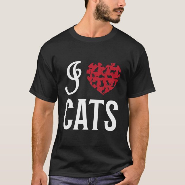 Camiseta Corazón Gatos Mascota Animal Dueño de gato Me enca (Anverso)