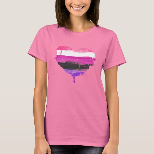 CAMISETA CORAZÓN GENDERFLUIDO - AMOR GENDERFLUIDO - (Anverso)