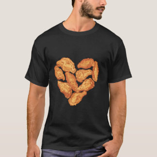 Camiseta Corazón genial Amor Pollo Frito Chistoso Amante de