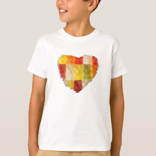Camiseta corazón gomoso del oso