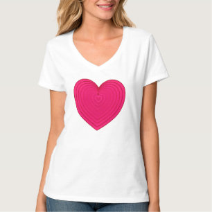 Camiseta Corazón gradiente satinado en rosa fuchsia / magen