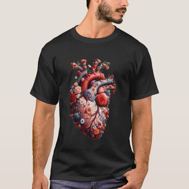 Camiseta Corazón Gráfico Anatómico Arte Corazón (Anverso)