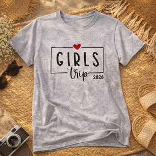 Camiseta Corazón Gráfico Chicas Viaje 2026 Boho Vacaciones 
