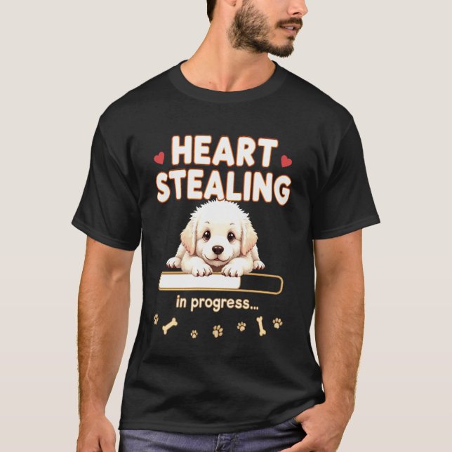Camiseta Corazón Gran Perro Pirineos Regalo Divertido Cacho (Anverso)