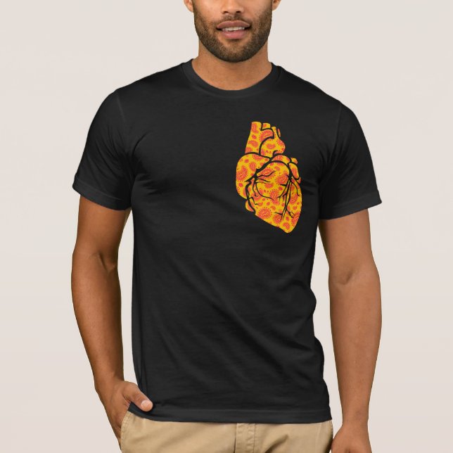 Camiseta Corazón grande - cráneo Paisley (Anverso)