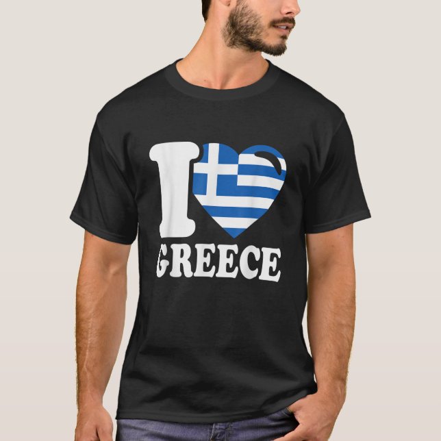 Camiseta Corazón Grecia Hermoso país griego que amo verde (Anverso)