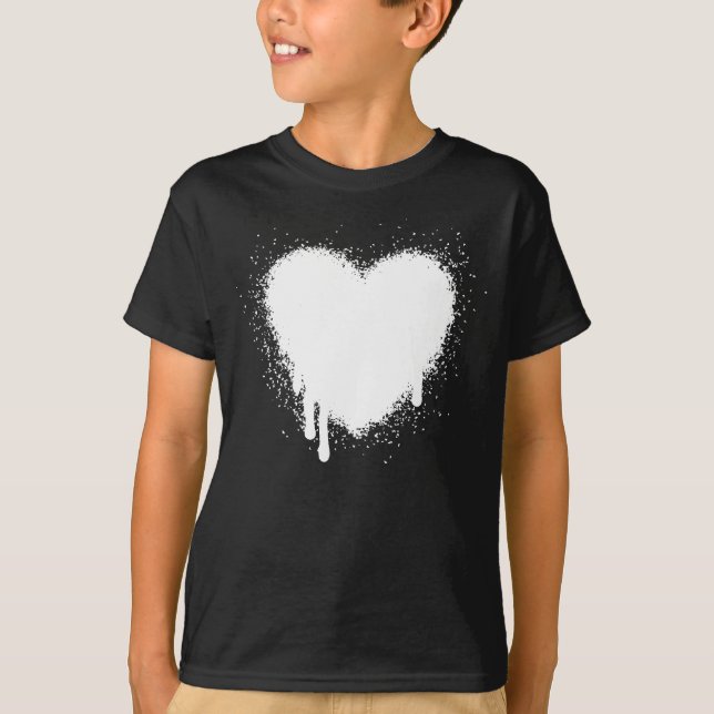 Camiseta Corazón Grunge - Blanco (Anverso)
